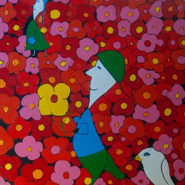 A Boy, a Bird and a Dream, a painting by Michelle Thompson, Macedon Ranges